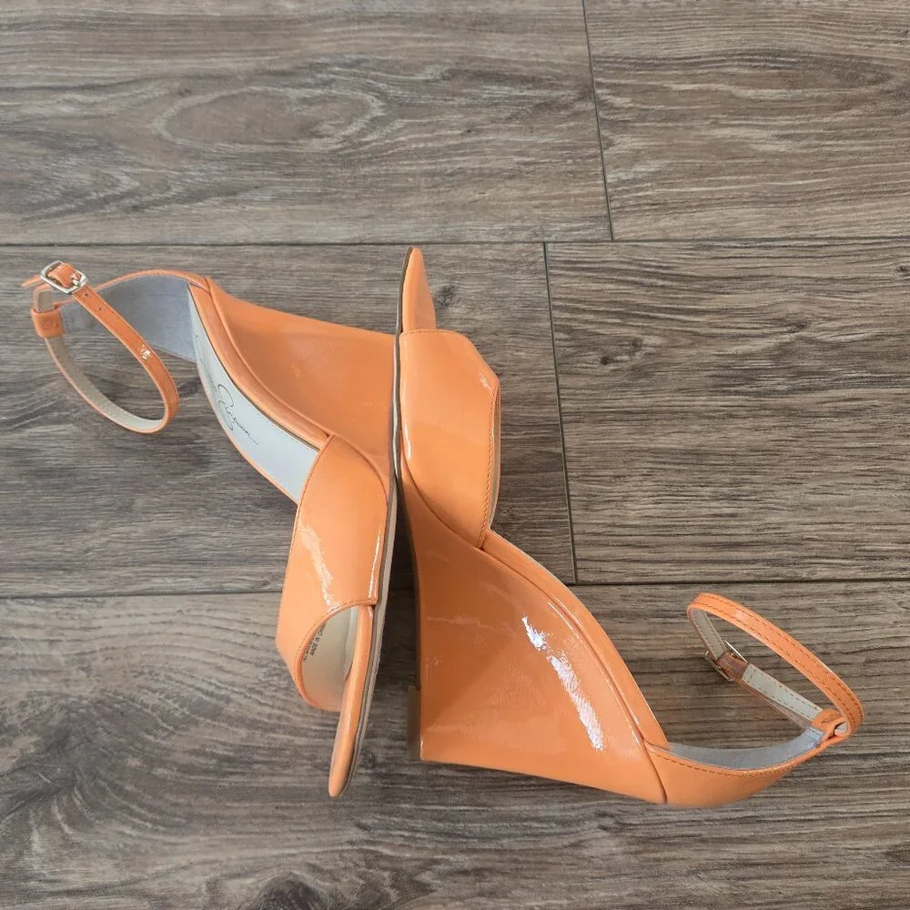 Jessica Simpson Leehi Orange Wedge Heel Sandal